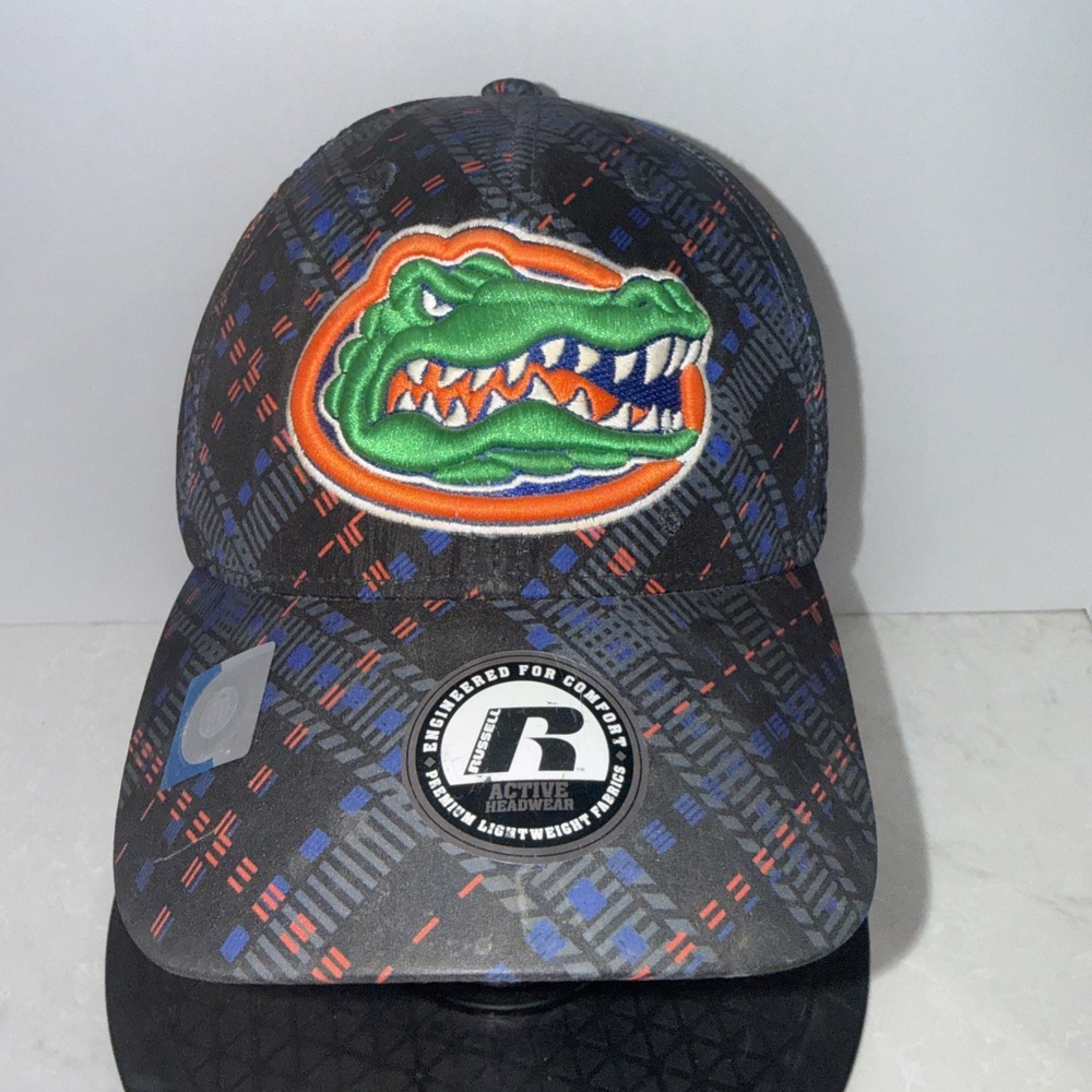 Florida Gators Hat Strap Back Blue gry blk Plaid NCAA Football Mens College nwt